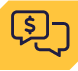 Speech bubbles with dollar signs icon
