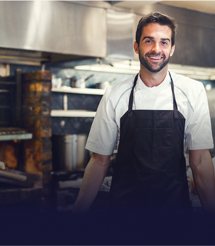 Chef standing in a kitchen